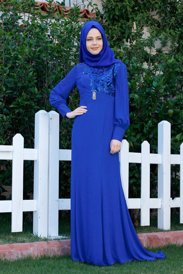Hijab clothing  T 5096 Sisley Tesettür Abiye-Alv Fashion - TRENDTESETTÜR