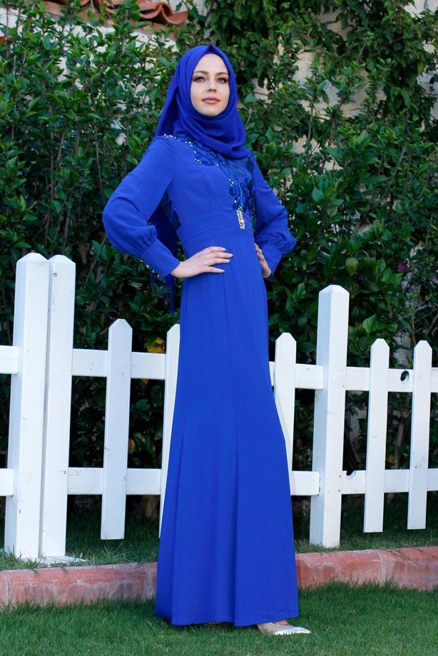 Hijab clothing  T 5096 Sisley Tesettür Abiye-Alv Fashion - TRENDTESETTÜR