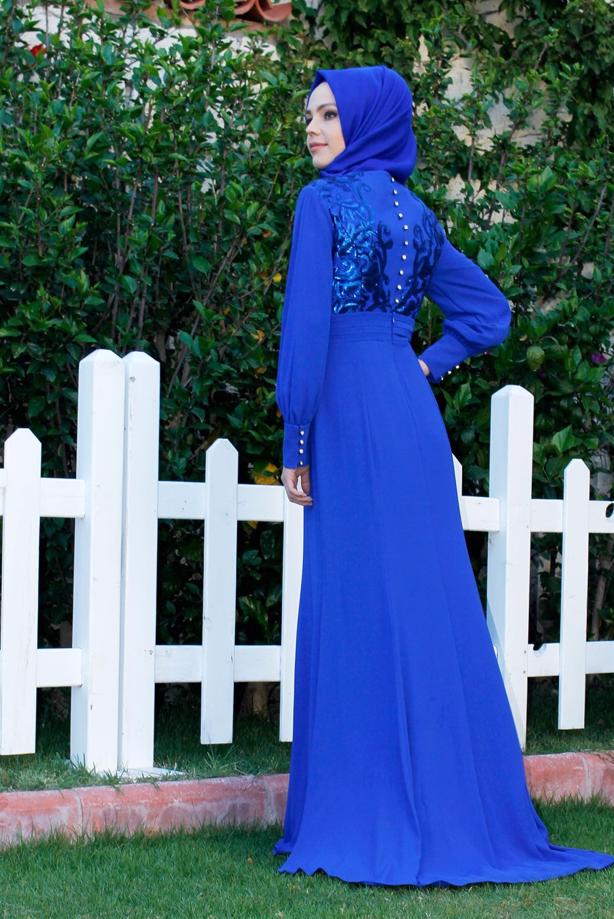 Hijab clothing  T 5096 Sisley Tesettür Abiye-Alv Fashion - TRENDTESETTÜR