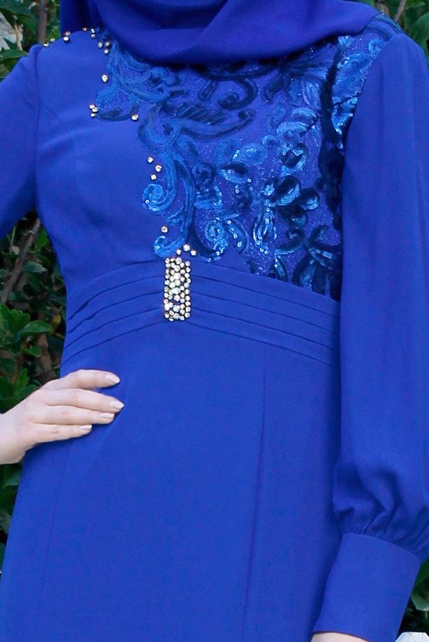 Hijab clothing  T 5096 Sisley Tesettür Abiye-Alv Fashion - TRENDTESETTÜR