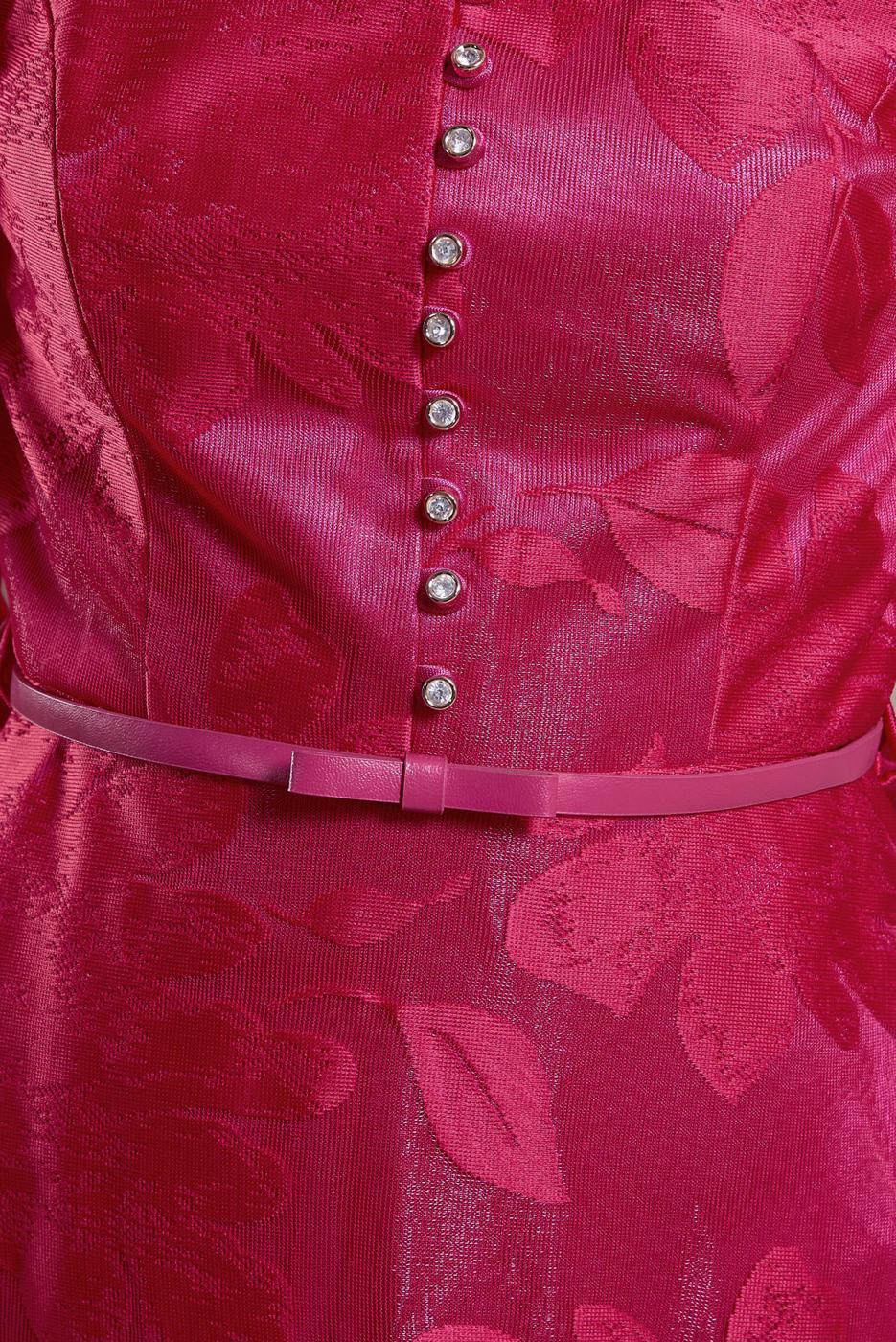 Tesettür giyim FUŞYA ALVİNA ÇİÇEK DESENLİ ABİYE ELBİSE T 5259