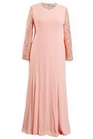 Tesettür giyim PUDRA ALVİNA TESETTÜR ABİYE ELBİSE T 5294