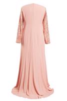 Tesettür giyim PUDRA ALVİNA TESETTÜR ABİYE ELBİSE T 5294