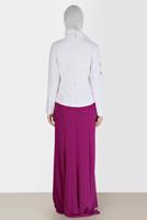 Tesettür giyim MOR ALVİNA NAKIŞLI ABİYE ELBİSE T 5136