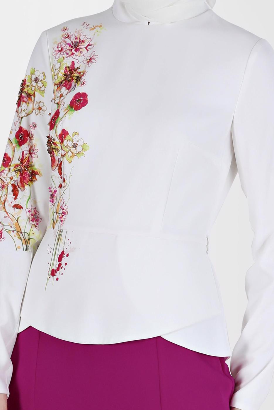 Tesettür giyim MOR ALVİNA NAKIŞLI ABİYE ELBİSE T 5136