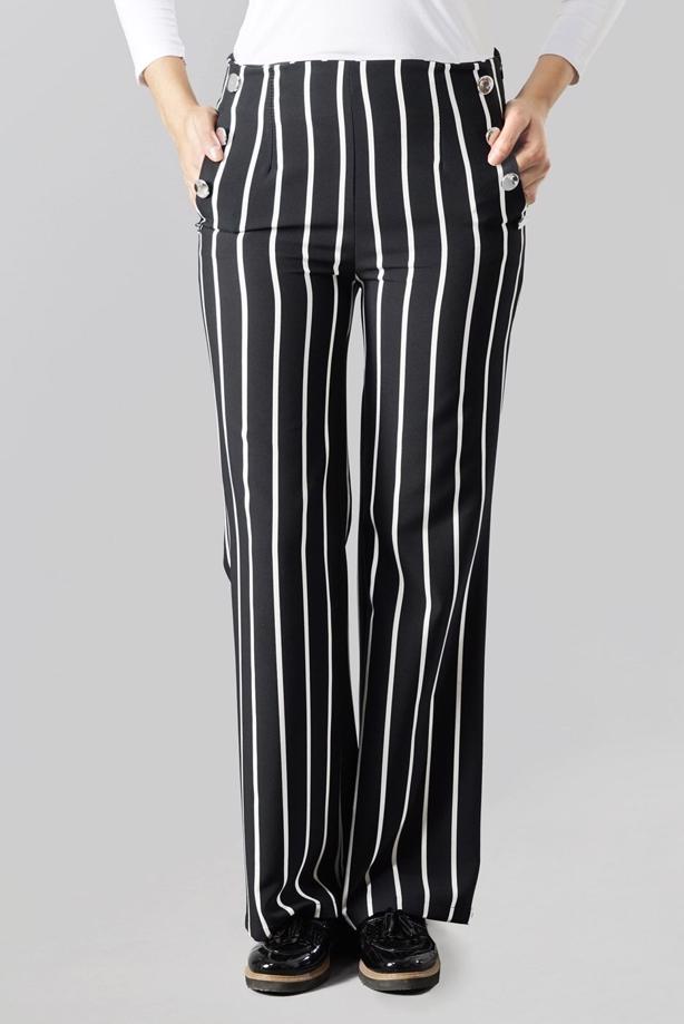 Tesettür giyim  T 1478 Actüel Düğme Detaylı Pantolon - TRENDTESETTÜR