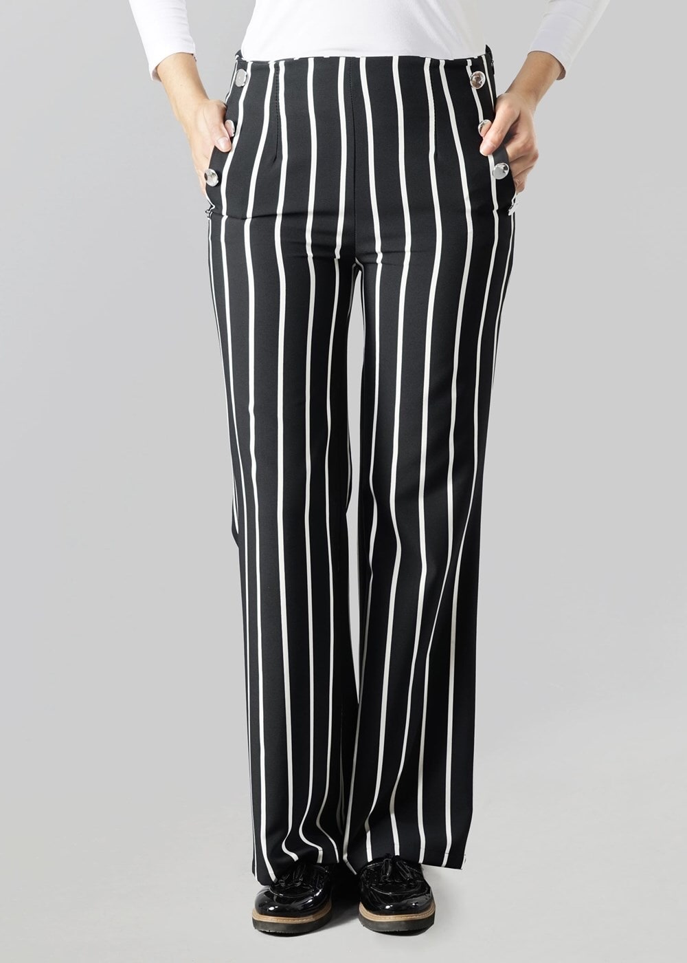 Tesettür giyim SİYAH T 1478 Actüel Düğme Detaylı Pantolon