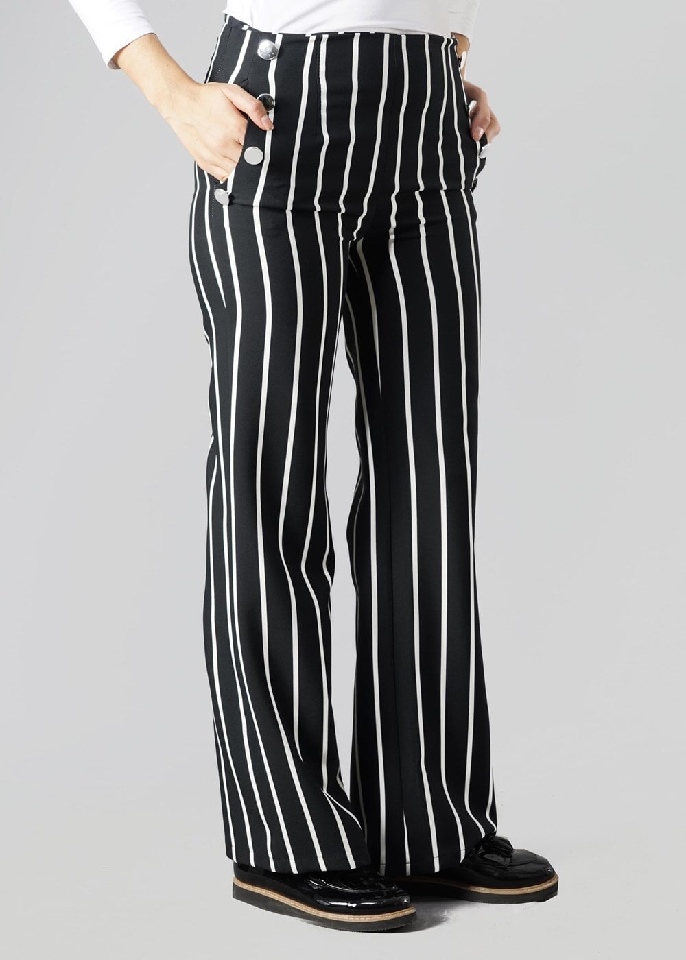 Tesettür giyim SİYAH T 1478 Actüel Düğme Detaylı Pantolon