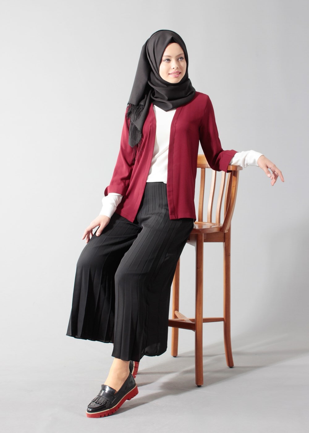 Vêtements hijab NOIR T 1495 Actüel Piliseli Pantolon