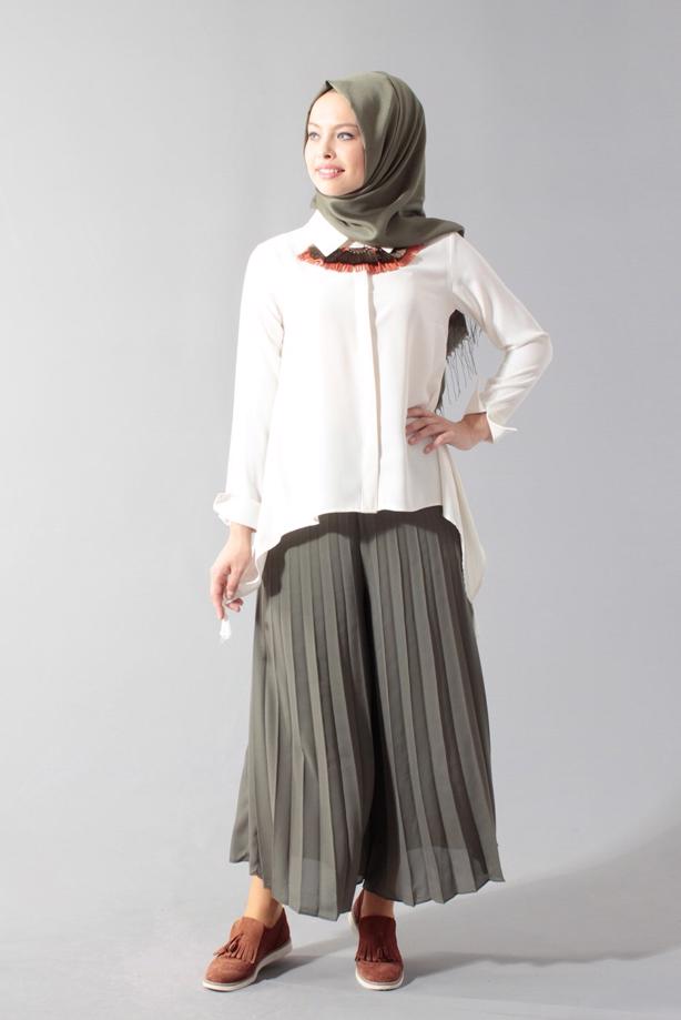 Vêtements hijab  T 1495 Actüel Piliseli Pantolon - TRENDTESETTÜR