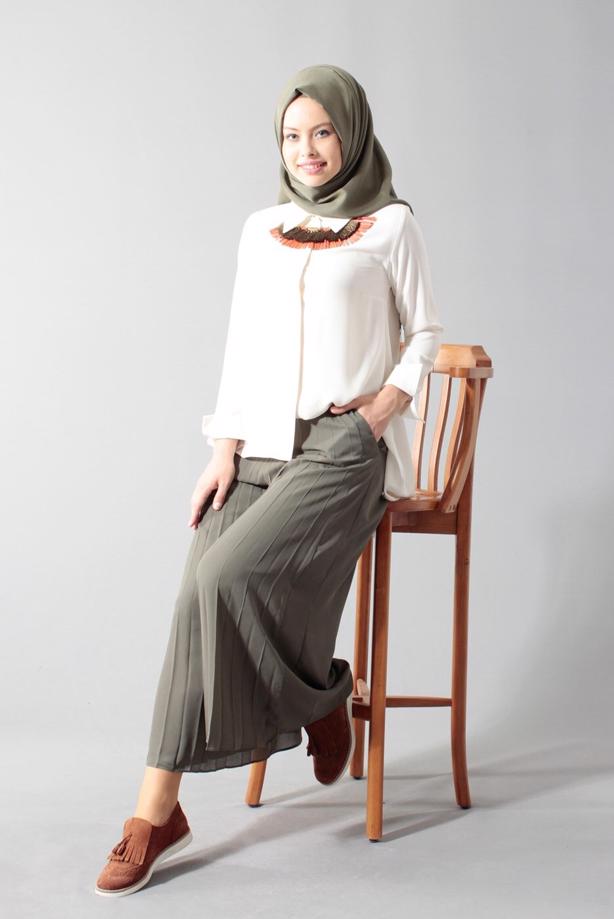 Vêtements hijab  T 1495 Actüel Piliseli Pantolon - TRENDTESETTÜR