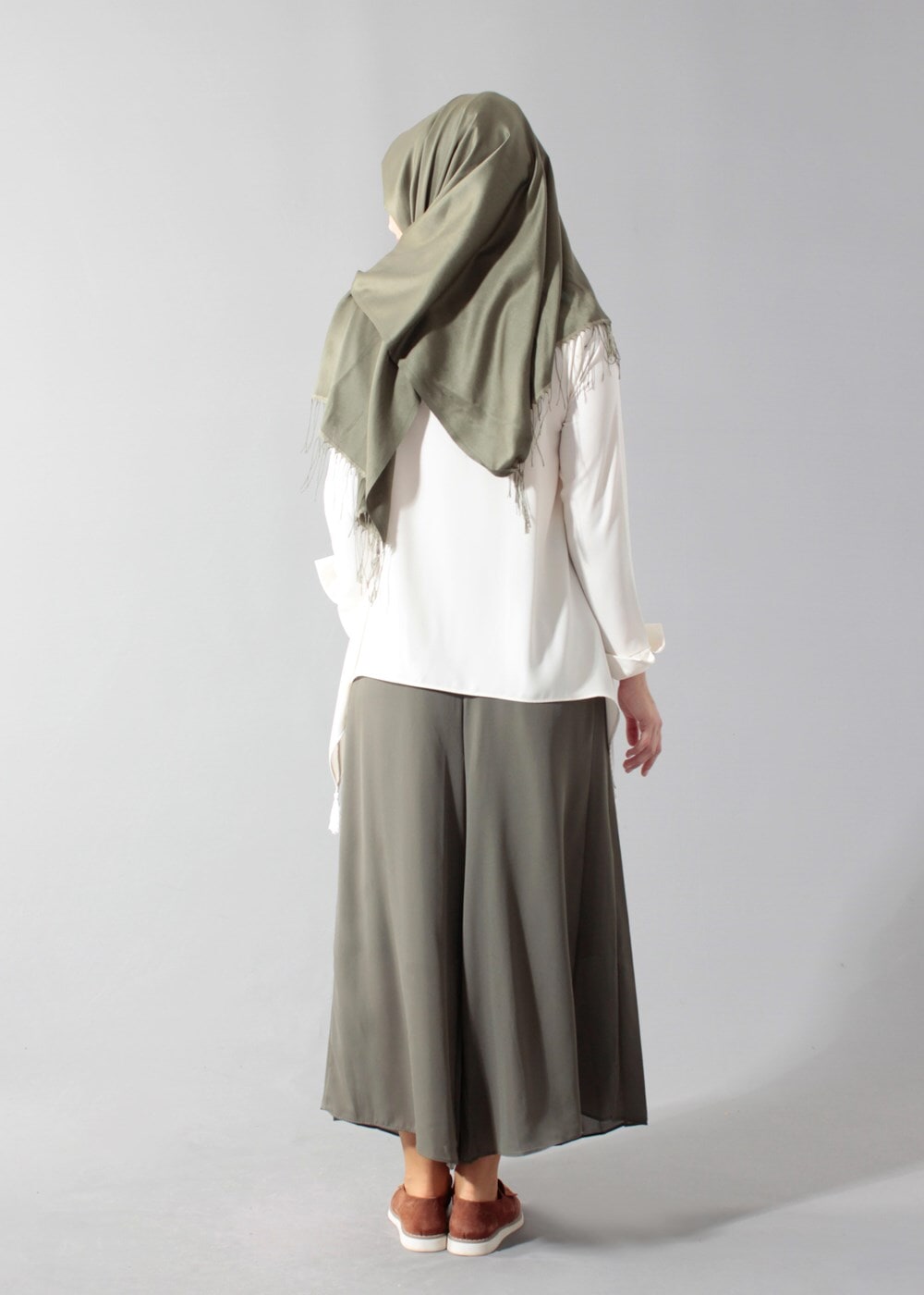 Vêtements hijab KAKI T 1495 Actüel Piliseli Pantolon