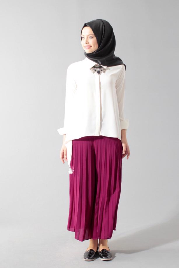 Vêtements hijab  T 1495 Actüel Piliseli Pantolon - TRENDTESETTÜR