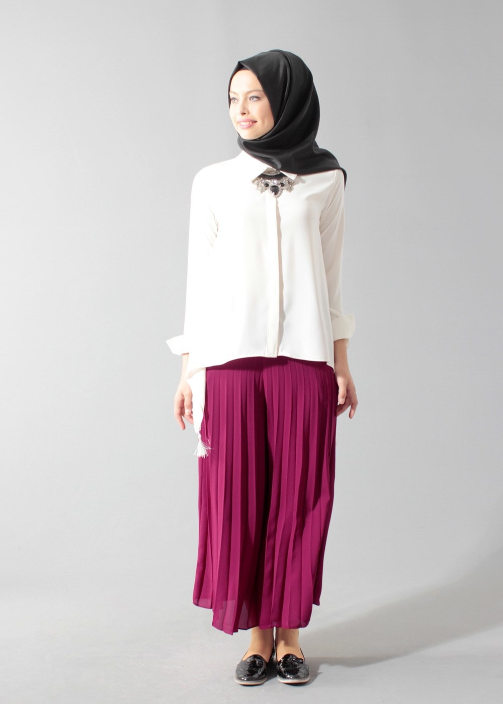 Vêtements hijab POURPRE T 1495 Actüel Piliseli Pantolon