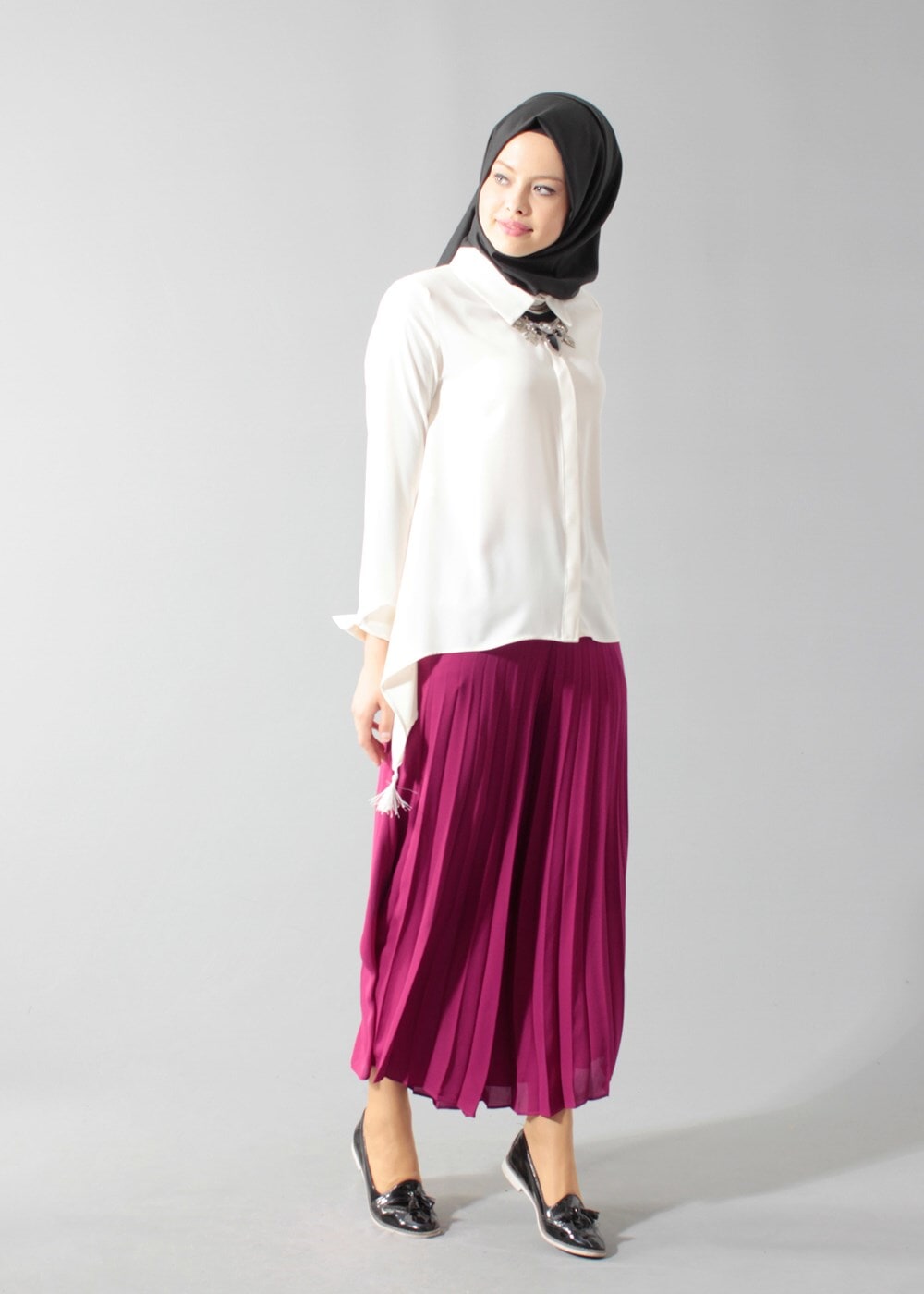 Vêtements hijab POURPRE T 1495 Actüel Piliseli Pantolon