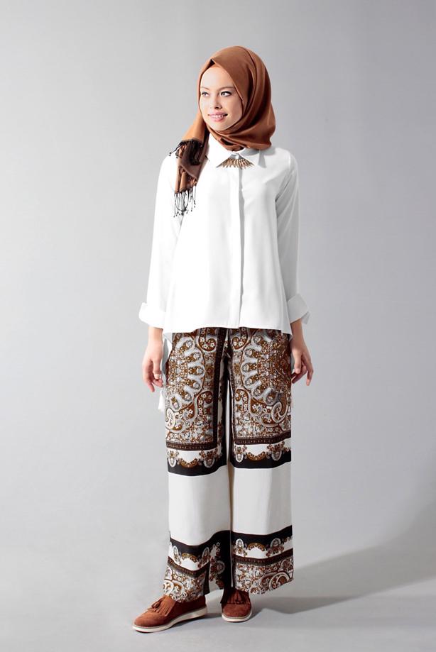 Vêtements hijab  T 1497 Actüel Şal Desenli Pantolon - TRENDTESETTÜR
