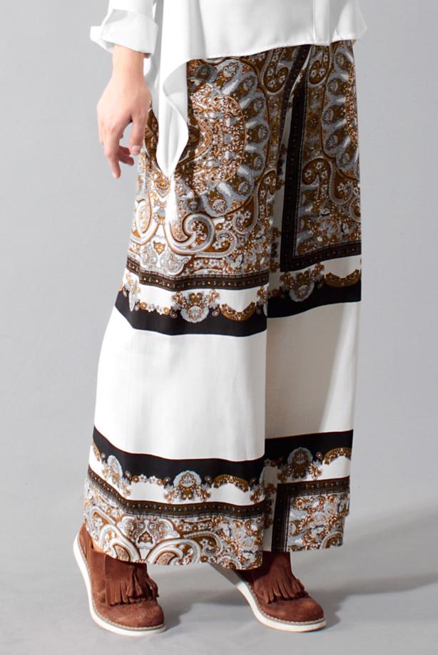 Vêtements hijab  T 1497 Actüel Şal Desenli Pantolon - TRENDTESETTÜR