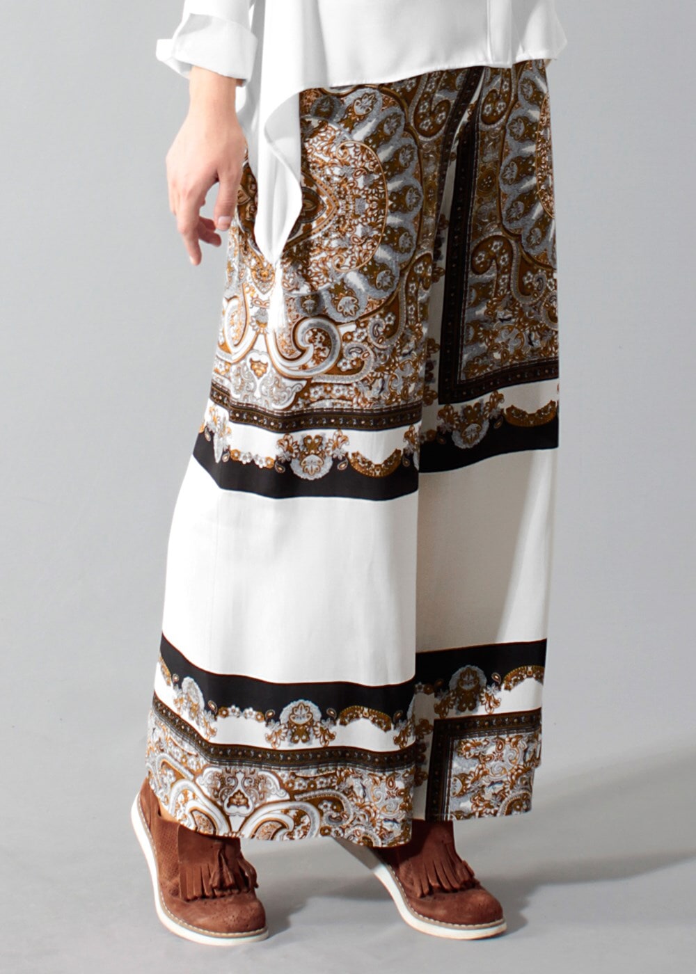 Hijab clothing TABA T 1497 Actüel Şal Desenli Pantolon