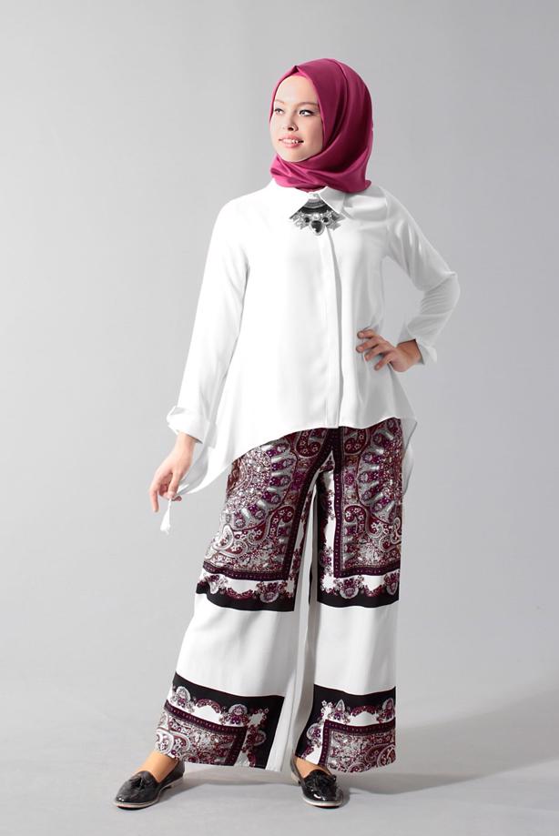 Vêtements hijab  T 1497 Actüel Şal Desenli Pantolon - TRENDTESETTÜR