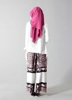 Hijab clothing PURPLE T 1497 Actüel Şal Desenli Pantolon