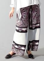 Hijab clothing PURPLE T 1497 Actüel Şal Desenli Pantolon