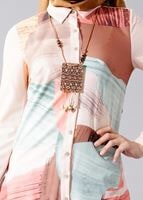 Vêtements hijab POUDRE T 5947 Actüel Desenli Tunik