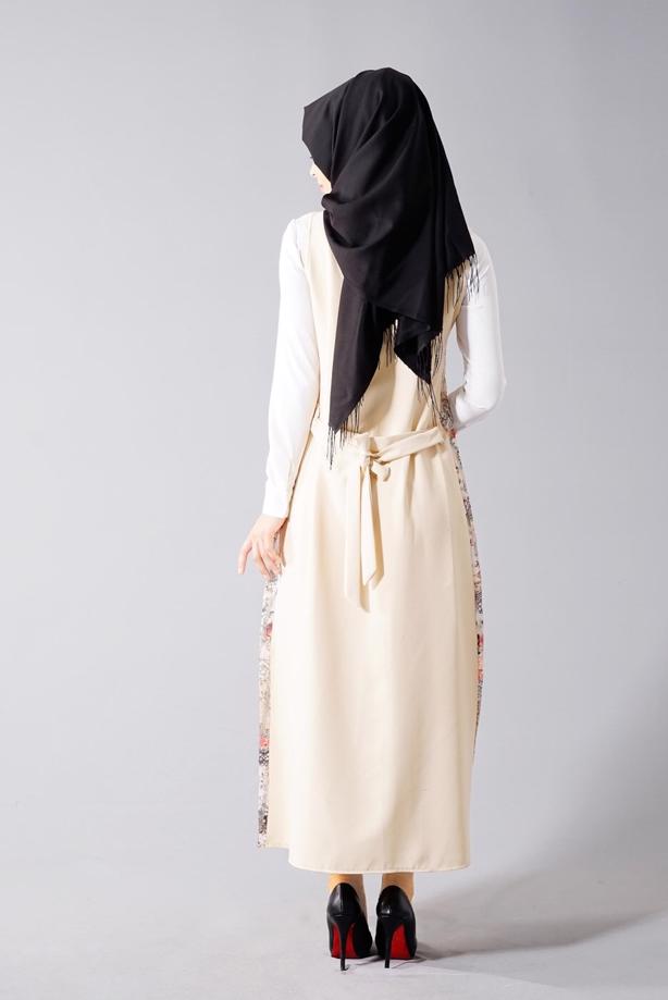 Vêtements hijab  T 8246 Actüel Kuşaklı Yelek - TRENDTESETTÜR