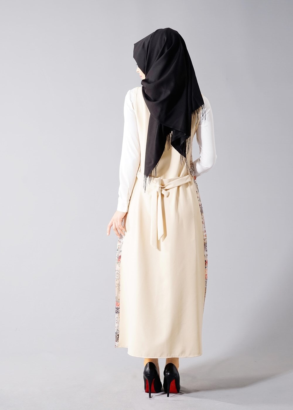 Hijab clothing POWDER T 8246 Actüel Kuşaklı Yelek