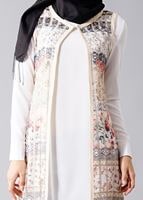 Hijab clothing POWDER T 8246 Actüel Kuşaklı Yelek