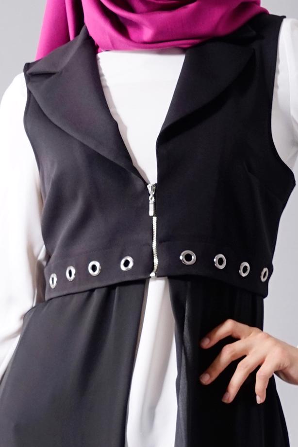 Vêtements hijab  T 8298 Actüel Femuar Detaylı Yelek - TRENDTESETTÜR