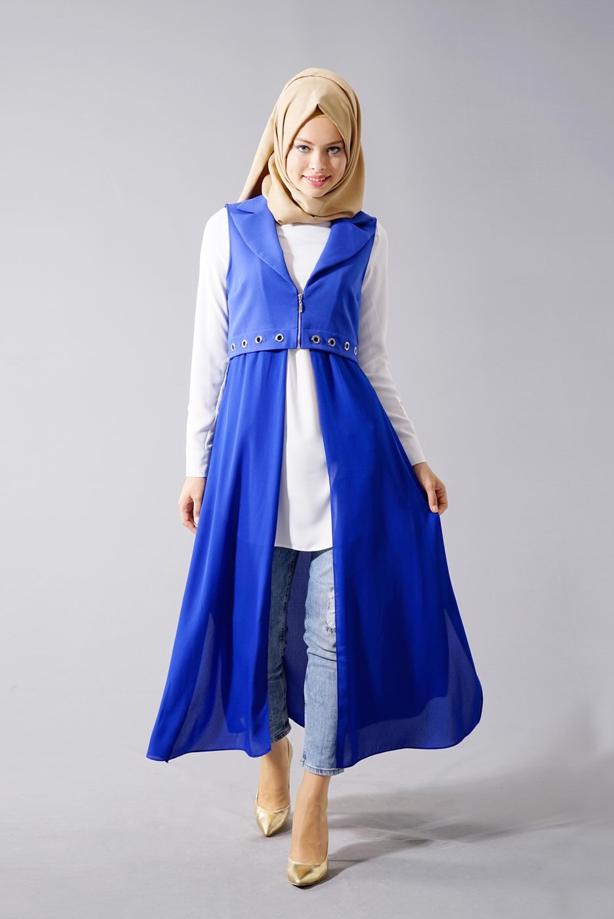 Vêtements hijab  T 8298 Actüel Femuar Detaylı Yelek - TRENDTESETTÜR