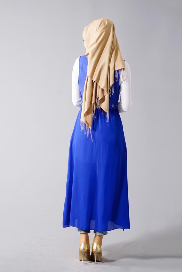 Vêtements hijab  T 8298 Actüel Femuar Detaylı Yelek - TRENDTESETTÜR