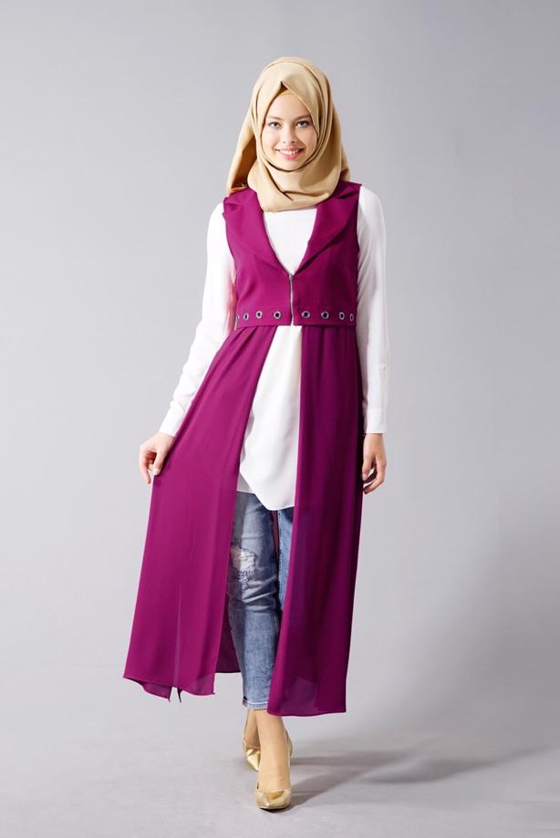 Vêtements hijab  T 8298 Actüel Femuar Detaylı Yelek - TRENDTESETTÜR
