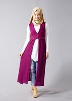 Vêtements hijab POURPRE T 8298 Actüel Femuar Detaylı Yelek