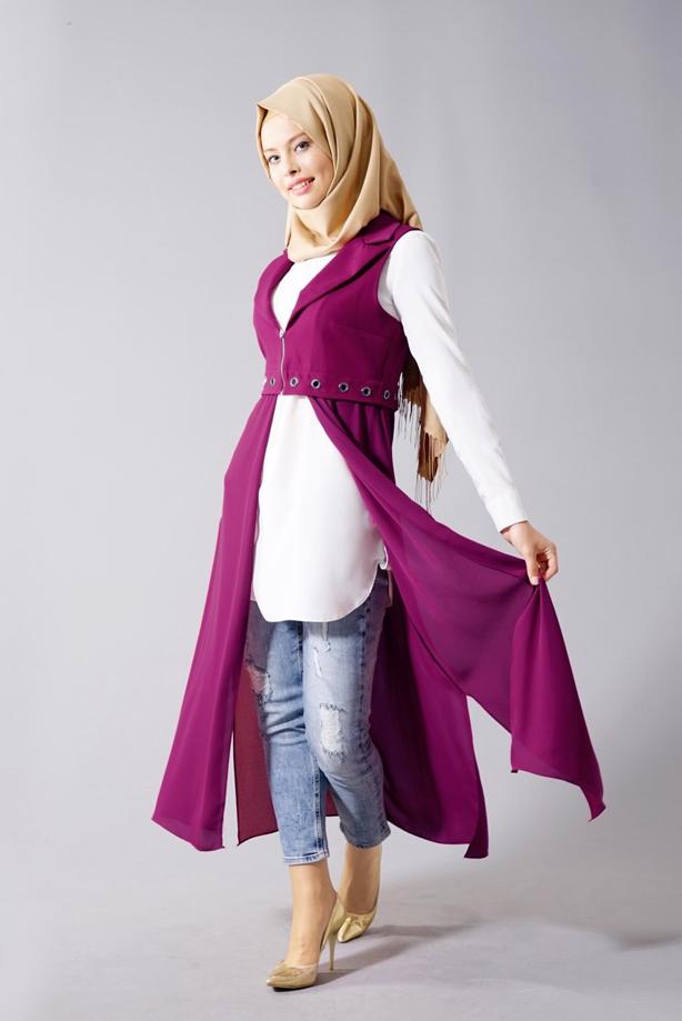 Vêtements hijab  T 8298 Actüel Femuar Detaylı Yelek - TRENDTESETTÜR