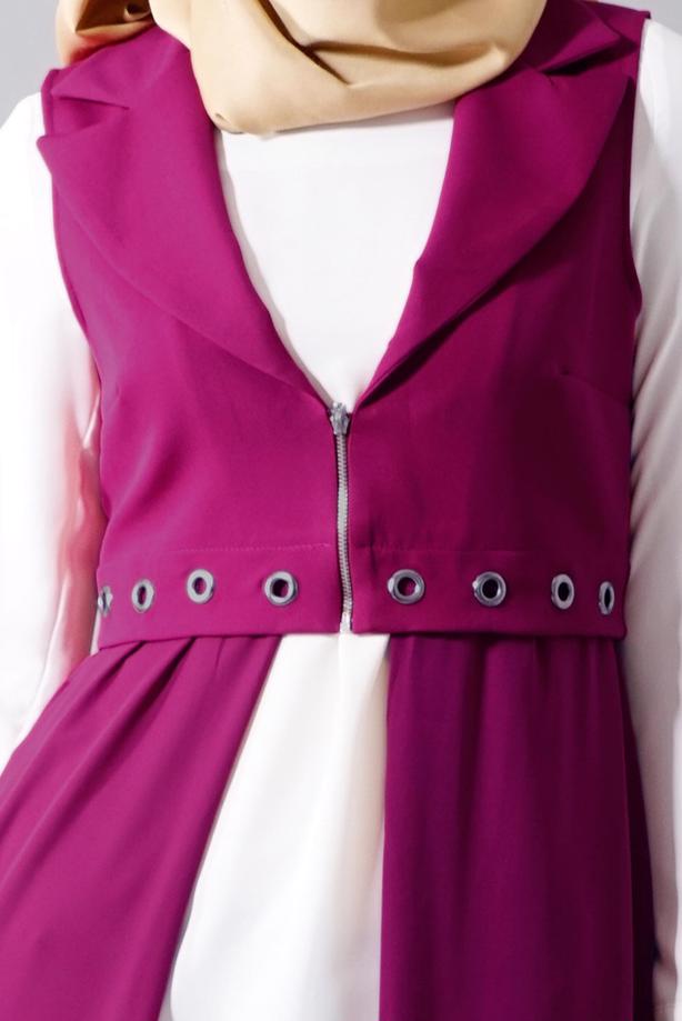 Vêtements hijab  T 8298 Actüel Femuar Detaylı Yelek - TRENDTESETTÜR