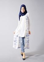 Hijab clothing PURPLE T 8340 Actüel Cizgi Desenli Kabartmalı Yelek