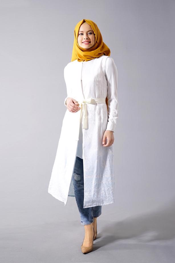Vêtements hijab  T 8348 Actüel Kabartma Desenli Yelek - TRENDTESETTÜR