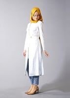 Vêtements hijab CRÈME T 8348 Actüel Kabartma Desenli Yelek