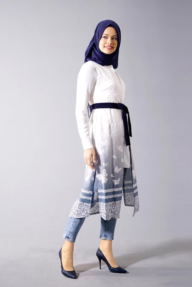 Vêtements hijab  T 8348 Actüel Kabartma Desenli Yelek - TRENDTESETTÜR