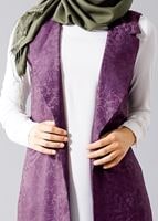 Vêtements hijab PRUNE T 8357 Actüel Etnik Desenli Kabartma Yelek