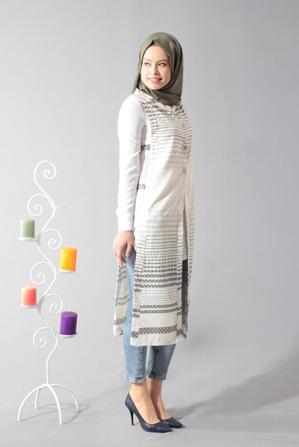 Vêtements hijab  T 8367 Actüel Çıtçıtlı Yelek - TRENDTESETTÜR