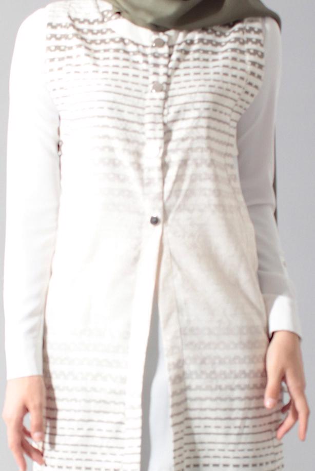 Vêtements hijab  T 8367 Actüel Çıtçıtlı Yelek - TRENDTESETTÜR