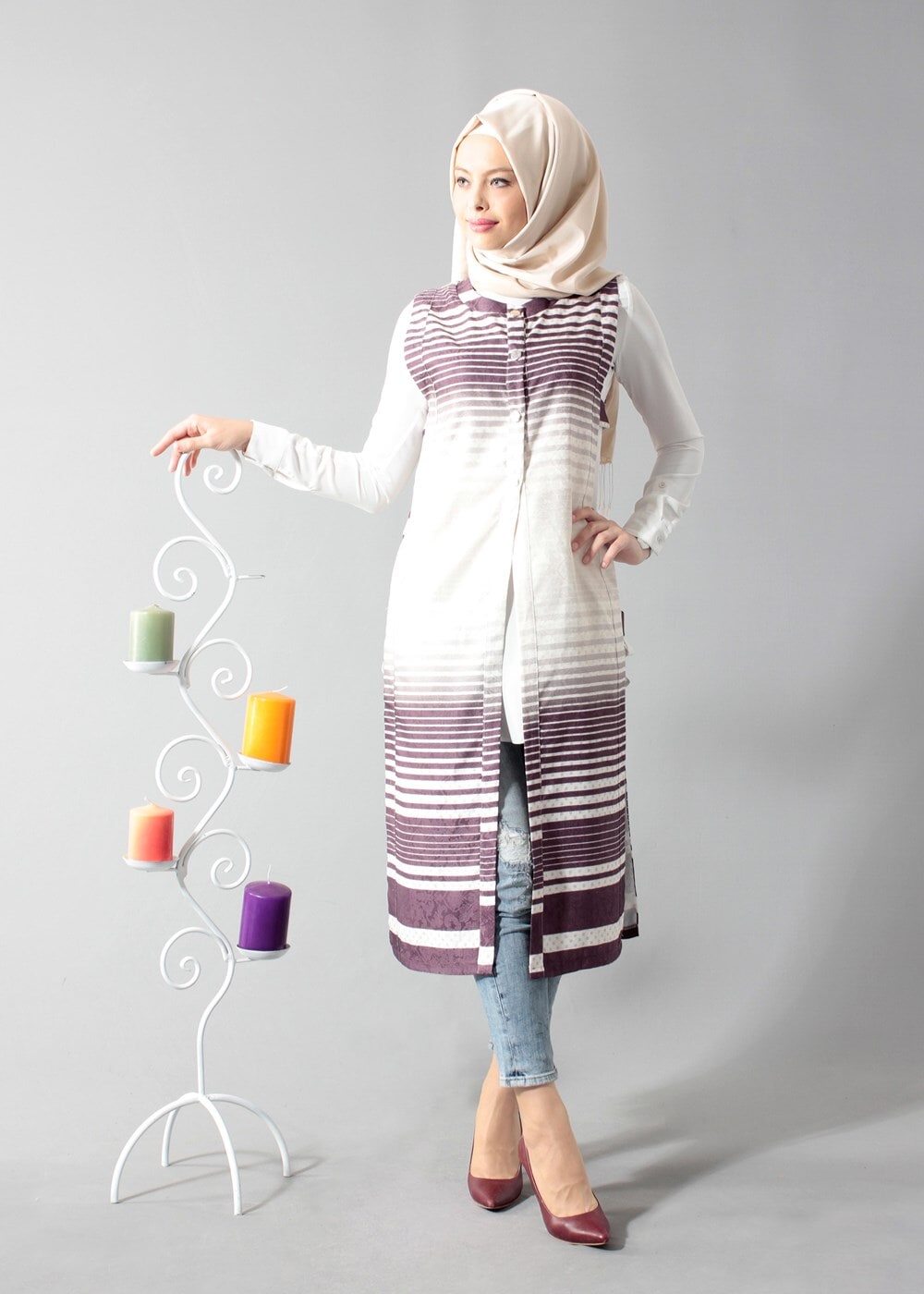 Hijab clothing PLUM T 8367 Actüel Çıtçıtlı Yelek