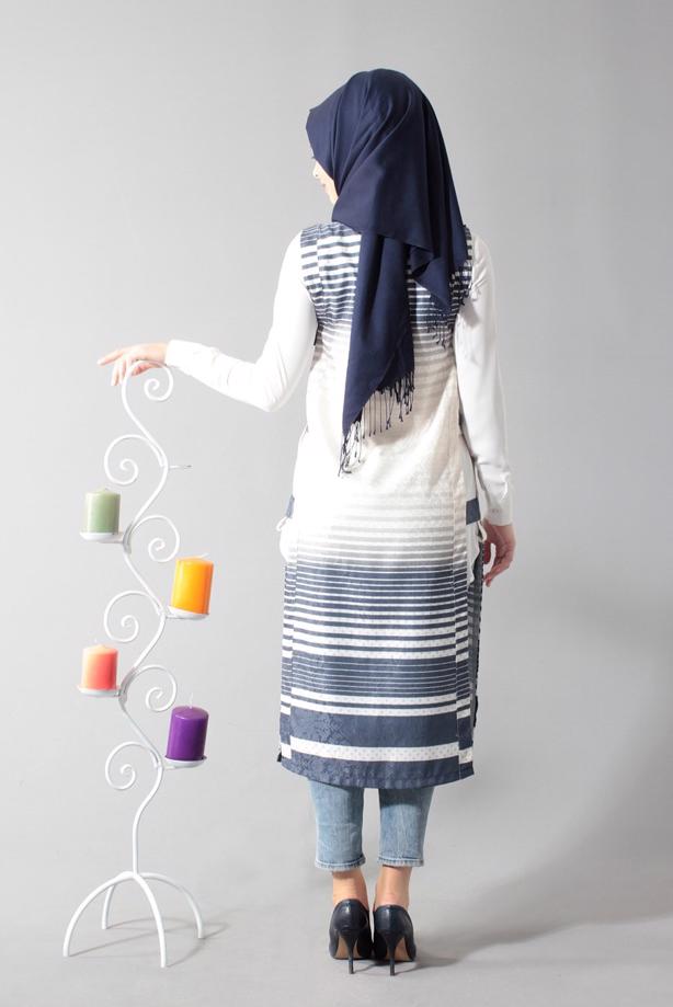 Vêtements hijab  T 8367 Actüel Çıtçıtlı Yelek - TRENDTESETTÜR