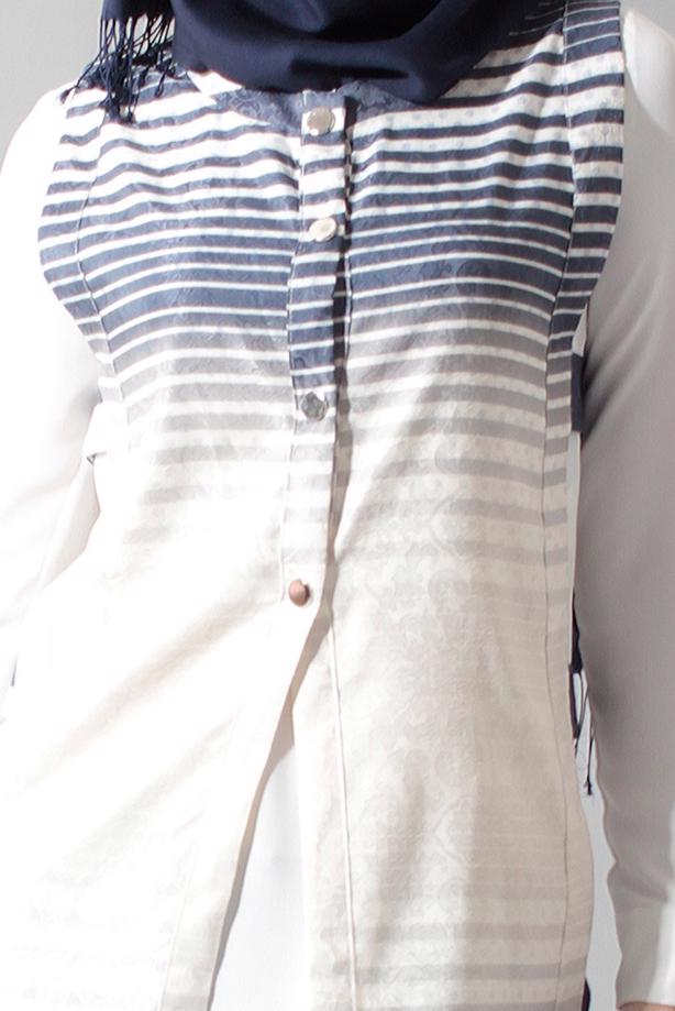 Vêtements hijab  T 8367 Actüel Çıtçıtlı Yelek - TRENDTESETTÜR