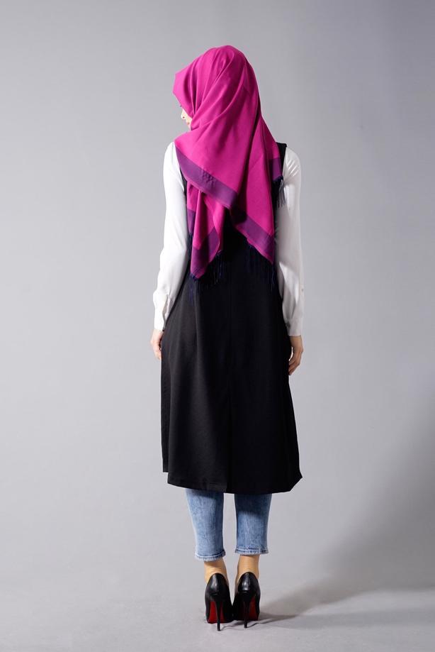 Vêtements hijab  T 8381 Actüel  Omuz Kısmı Pileli Yelek - TRENDTESETTÜR