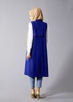 Vêtements hijab BLEU MARINE T 8381 Actüel  Omuz Kısmı Pileli Yelek