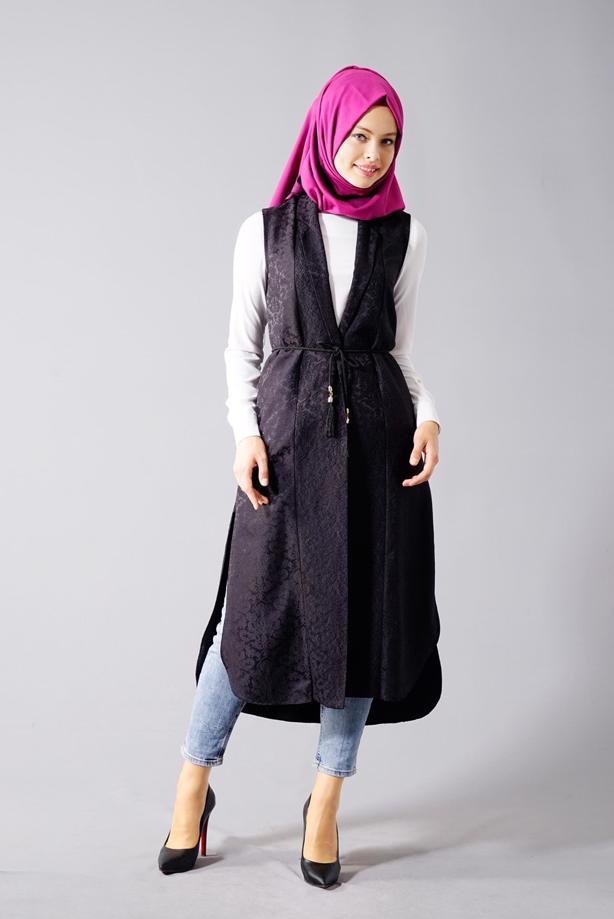 Vêtements hijab  T 8329-1 Actüel Jakarlı Yelek - TRENDTESETTÜR