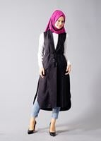 Hijab clothing BLACK T 8329-1 Actüel Jakarlı Yelek